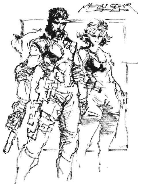 Solid Snake & Meryl Sketch from Metal Gear Solid