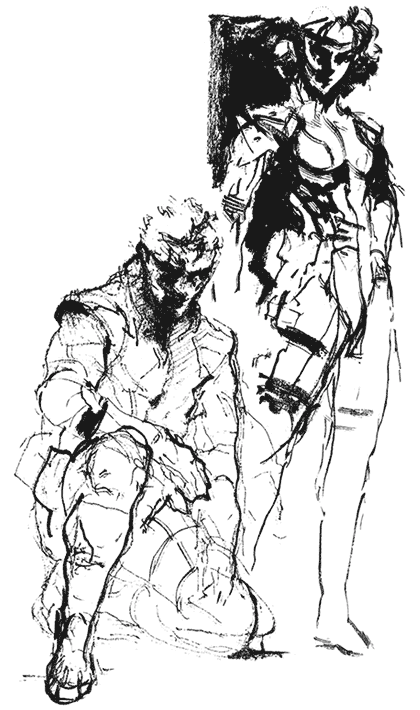 Snake & Meryl Sketch from Metal Gear Solid