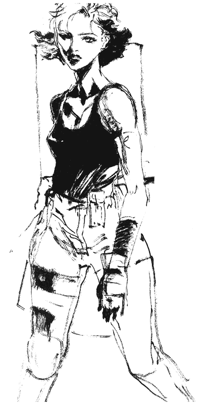 Meryl Silverburgh Concept Artwork from Metal Gear Solid