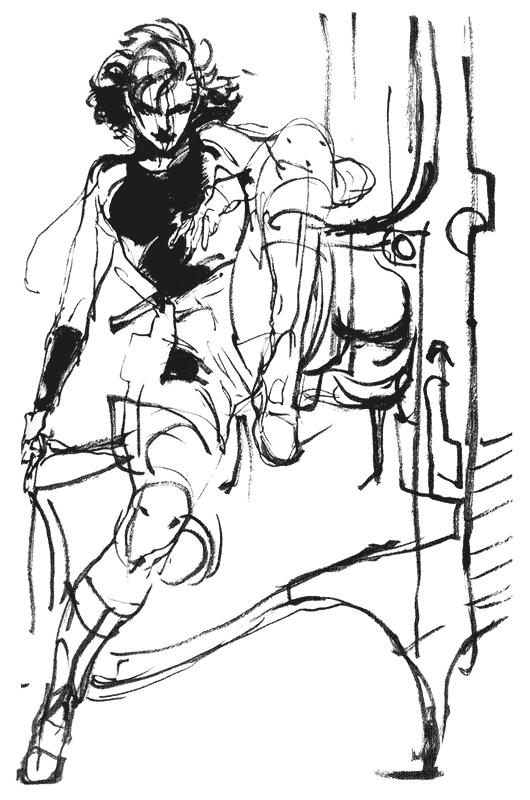 Meryl Rough Sketch from Metal Gear Solid