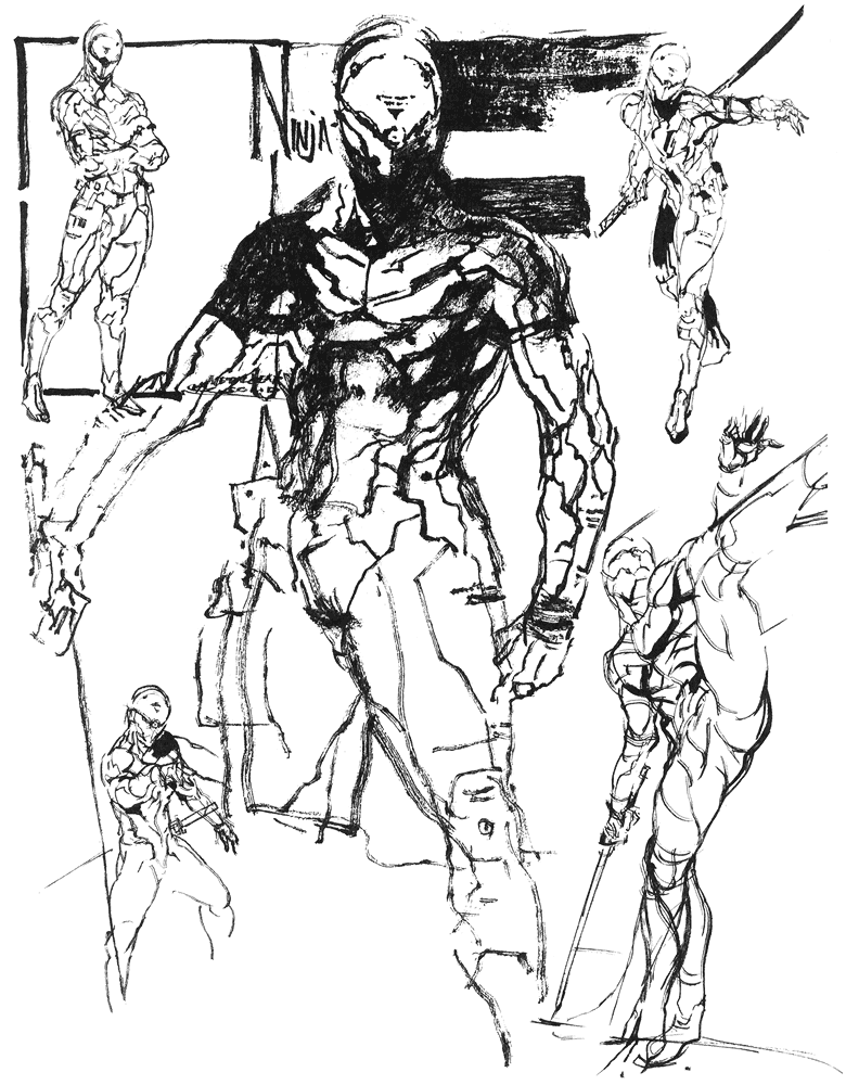 Ninja Rough Sketches from Metal Gear Solid
