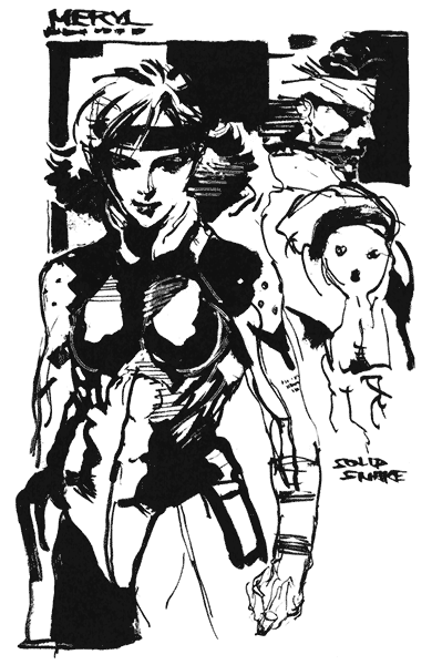 Meryl & Snake Sketch from Metal Gear Solid