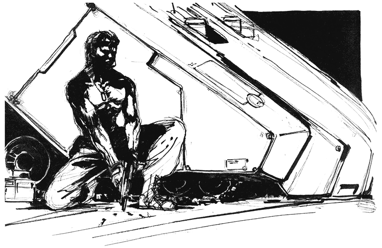 Shirtless Snake Sketch from Metal Gear Solid