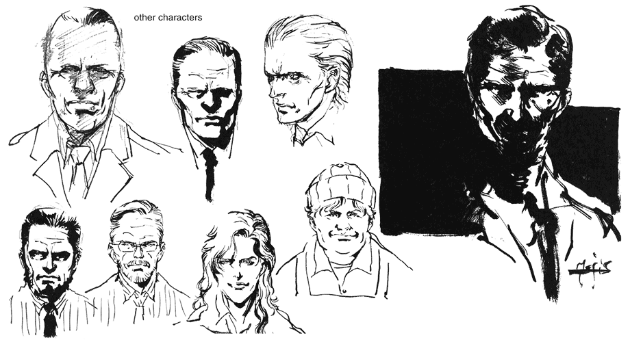 Character Faces Art from Metal Gear Solid