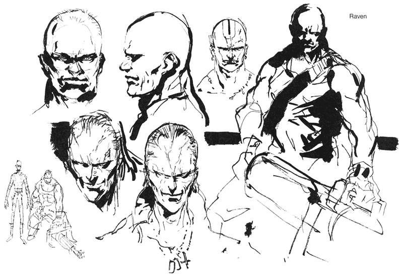 Vulcan Raven Concept Sketches from Metal Gear Solid