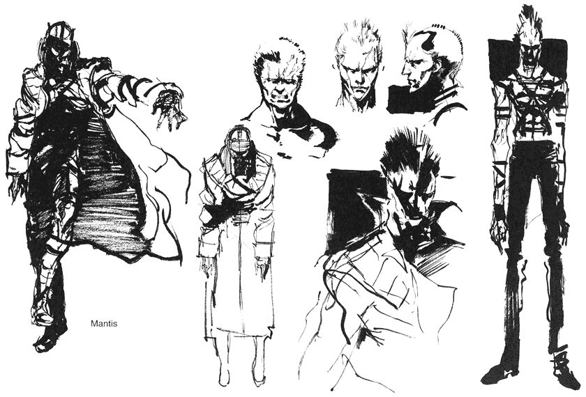 Psycho Mantis Concept Sketches from Metal Gear Solid