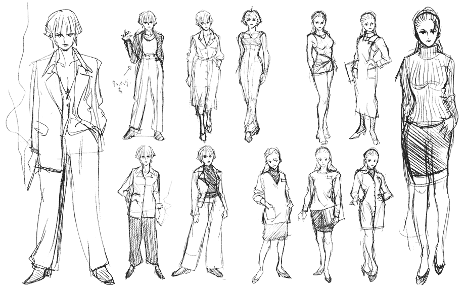 Costume Design Sketches from Metal Gear Solid