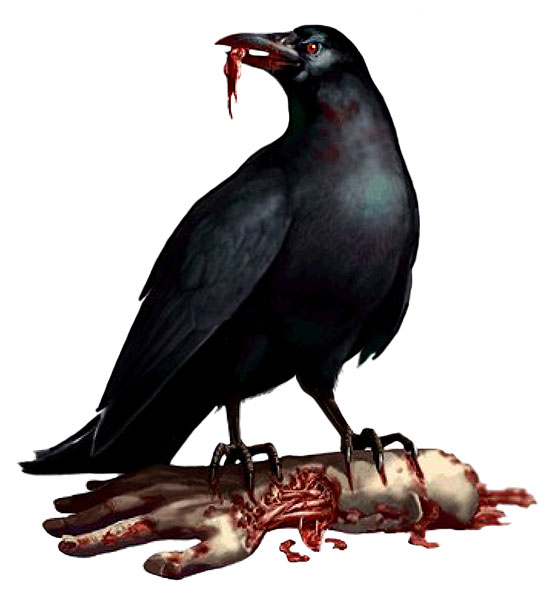Crow & Zombie Hand Art from Resident Evil 2