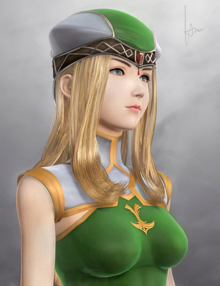 Freya CG Portrait Art from Valkyrie Profile