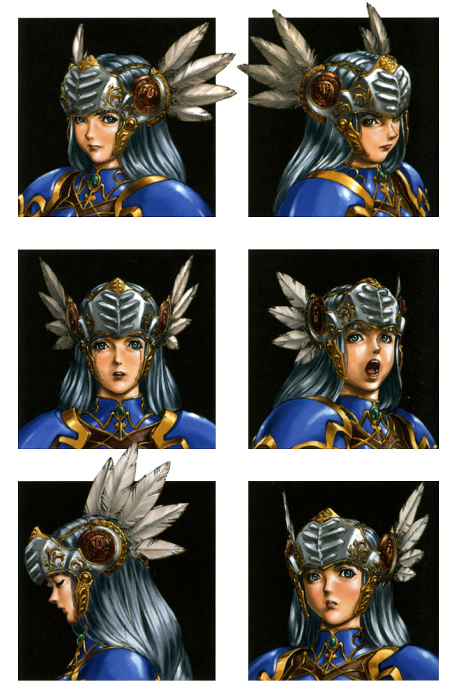 Lenneth Faces Art from Valkyrie Profile