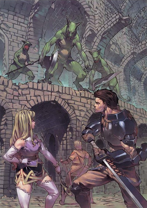 Dungeon Story Scene Illustration from Valkyrie Profile