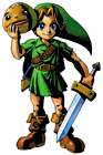Link Holding Goron Mask
