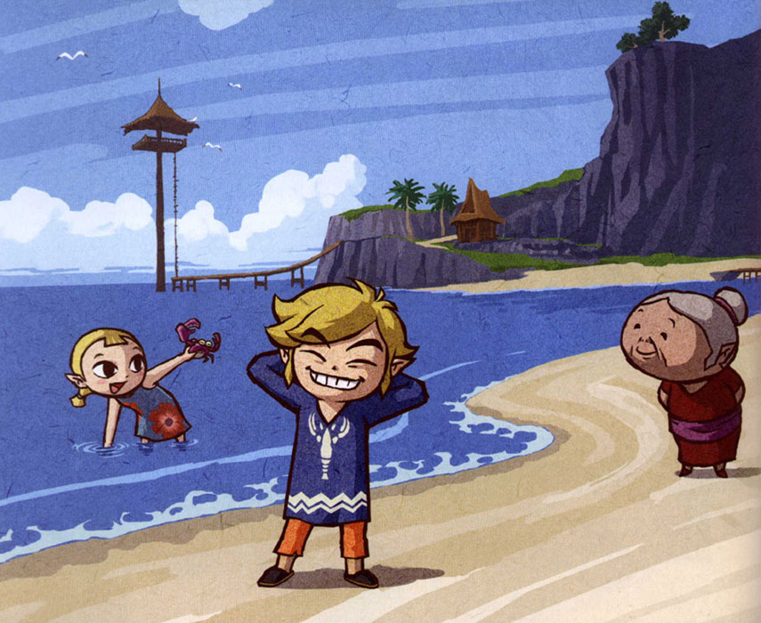 Link on The Beach Art from The Legend of Zelda: The Wind Waker