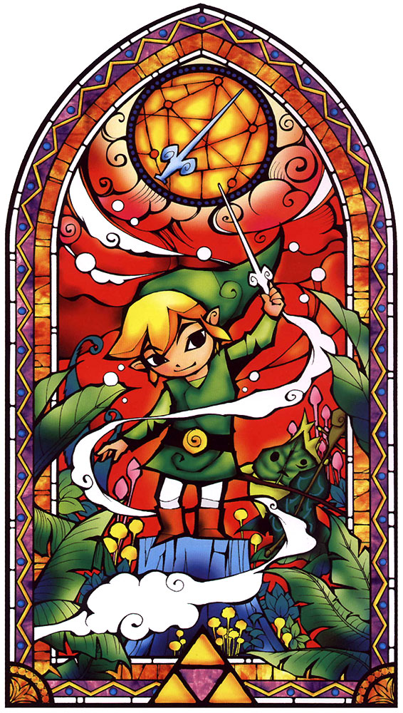 Link Stained Glass Window Art from The Legend of Zelda: The Wind Waker