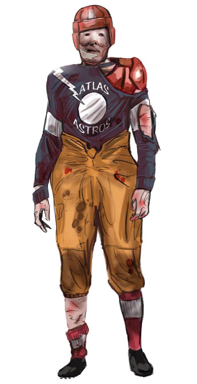 Football Player Aggressor Art from BioShock