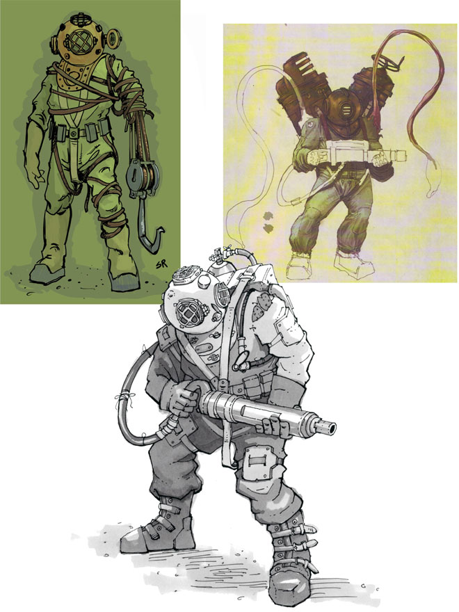 Big Daddy Concept Art from BioShock