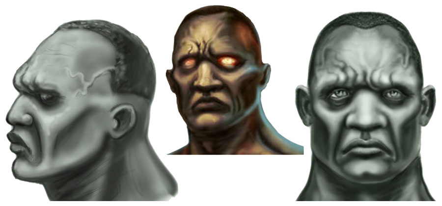 Biological Enemy Faces Art from BioShock