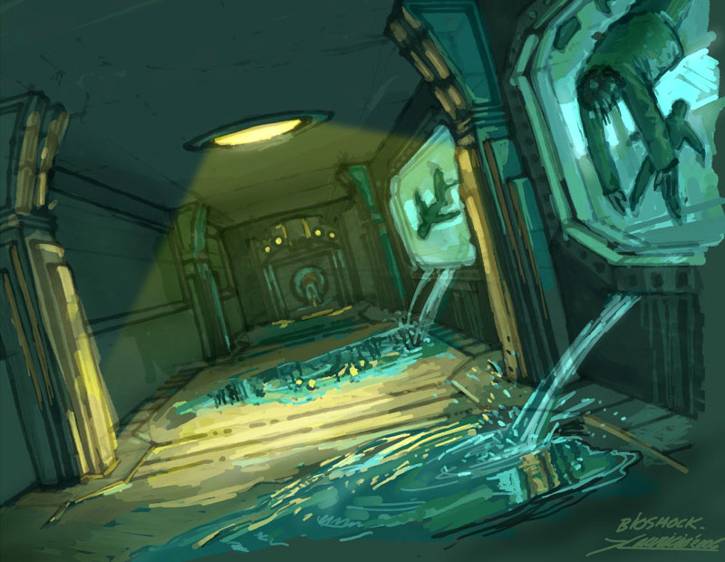 Leaking Corridor Art from BioShock