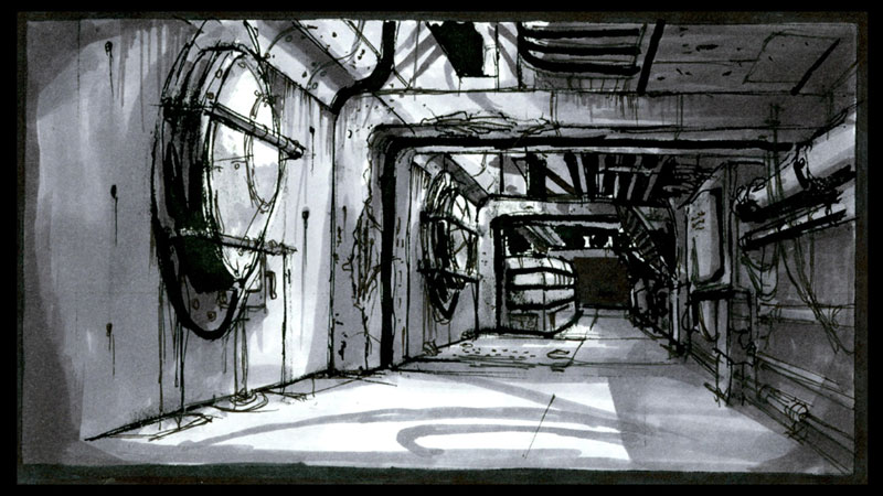 Hallway Environment Sketch from BioShock