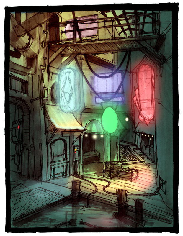 Neon Signs Environment Art from BioShock
