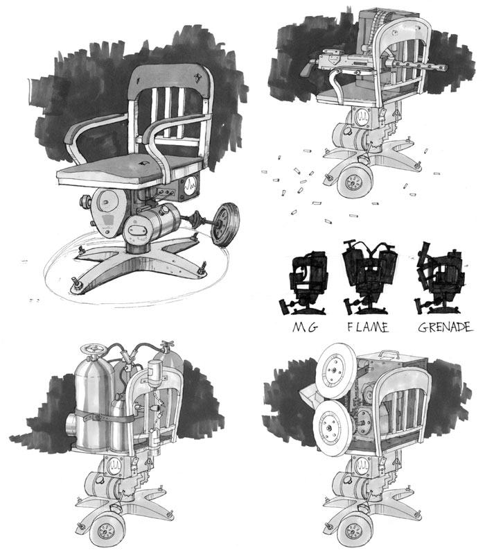 Chair Concept Art from BioShock