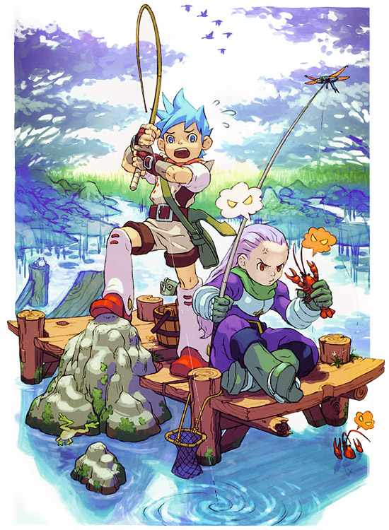 Young Ryu & Teepo Fishing Art from Breath of Fire III