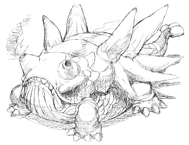 Behemoth Dragon Sketch from Breath of Fire III