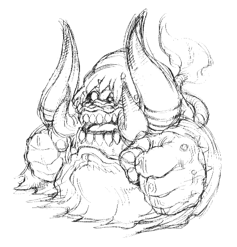 Manmo Sketch from Breath of Fire III