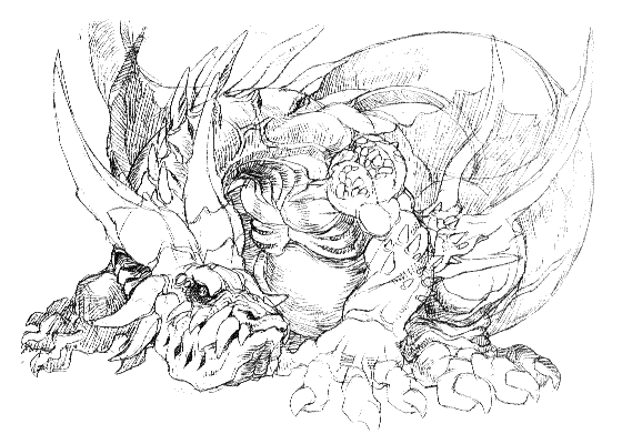 Elder Dragon Sketch from Breath of Fire III