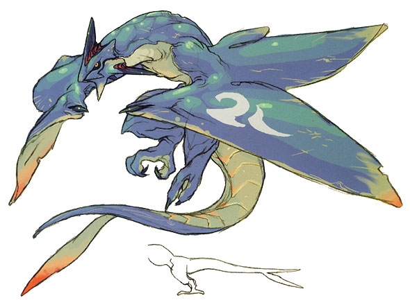 Serpent Dragon Art from Breath of Fire IV