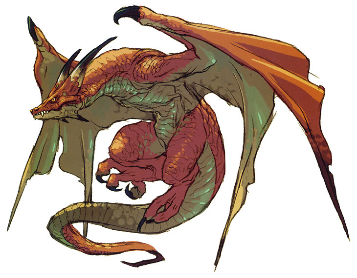 Wyvern Dragon Art from Breath of Fire IV