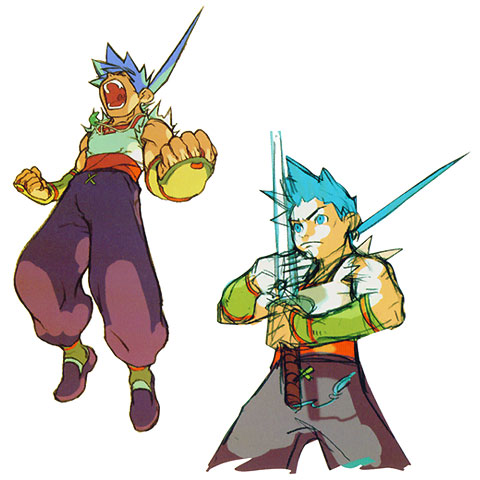 Ryu Action Concept Art from Breath of Fire IV