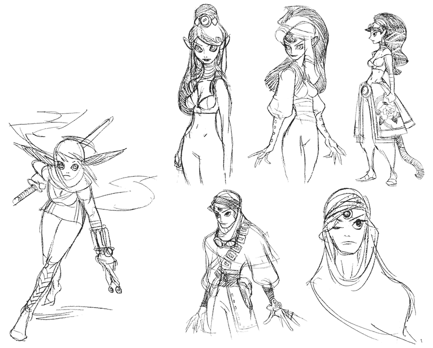 Lin Concept Sketches from Breath of Fire V