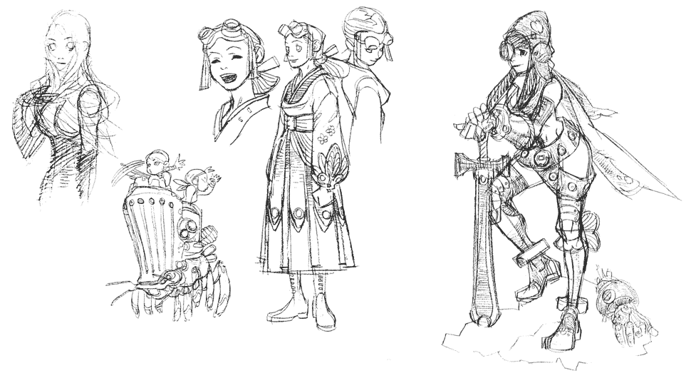 Character Concept Sketches from Breath of Fire V