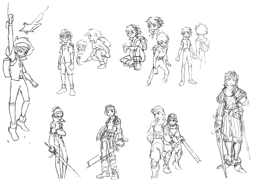 Ryu Concept Sketches from Breath of Fire V