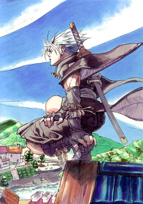 Chipp Zanuff on Rooftop Art from Guilty Gear X2