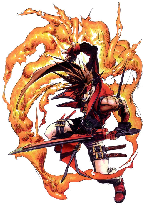 Sol Badguy Flames Concept Art from Guilty Gear X2