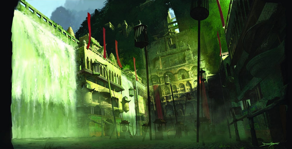 Waterfall Concept Art from Heavenly Sword