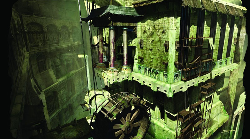 Water Wheel Concept Art from Heavenly Sword