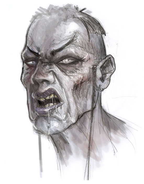 Flying Fox Face Concept Art from Heavenly Sword