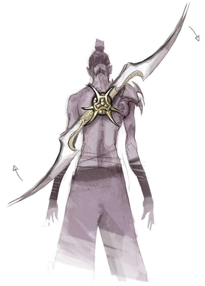 Flying Fox Weapon Concept Art from Heavenly Sword