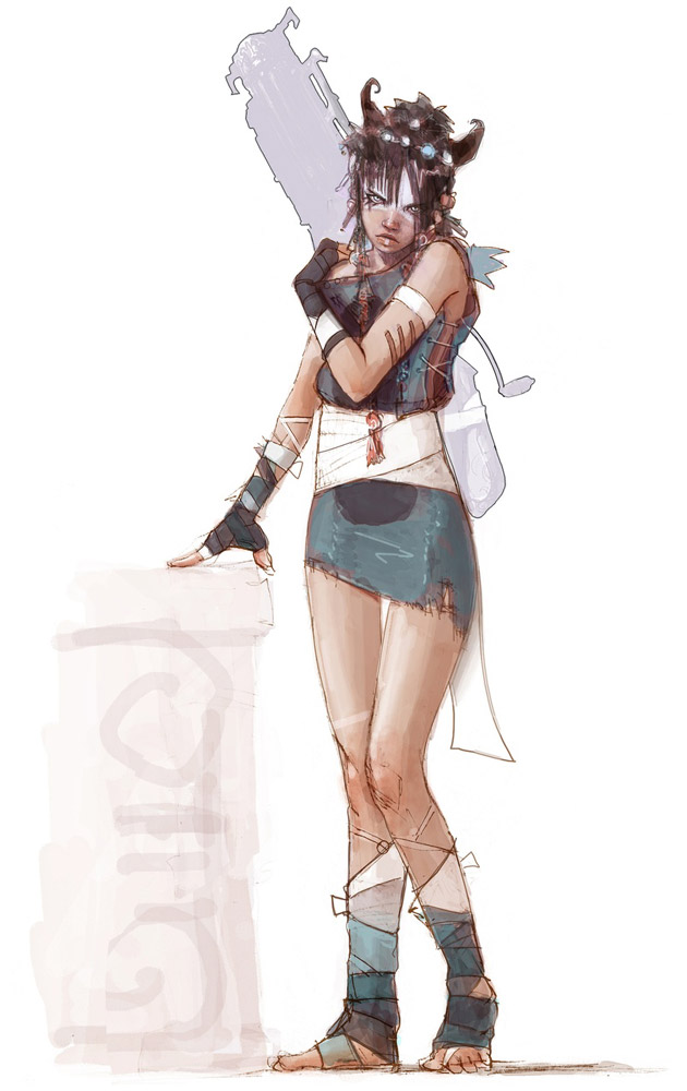 Kai Concept Art from Heavenly Sword