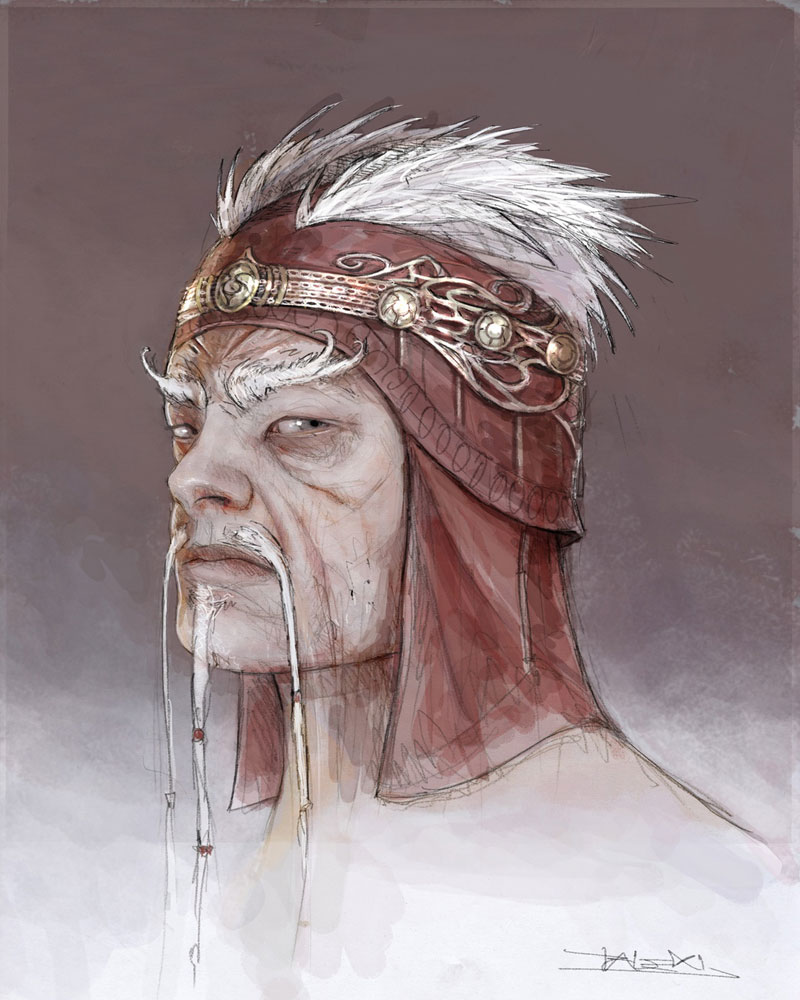 King Bohan Face Concept Art from Heavenly Sword