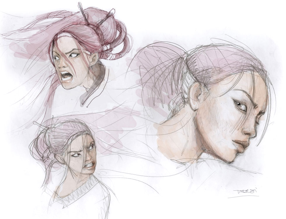 Nariko Face Concepts from Heavenly Sword