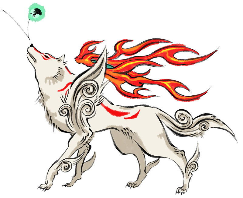 Issun & Amaterasu Art from Okami