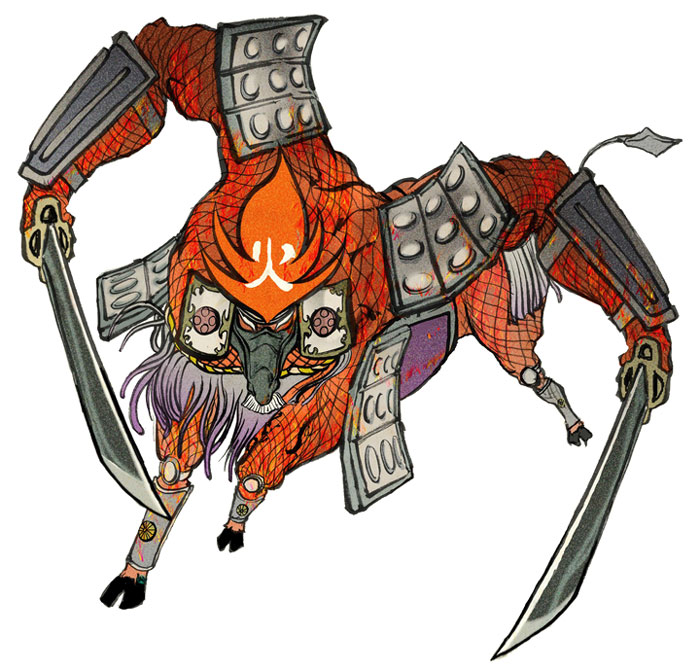 Crimson Helm Boss Art from Okami