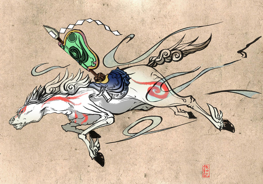 Kazegami Celestial Brush God Art from Okami