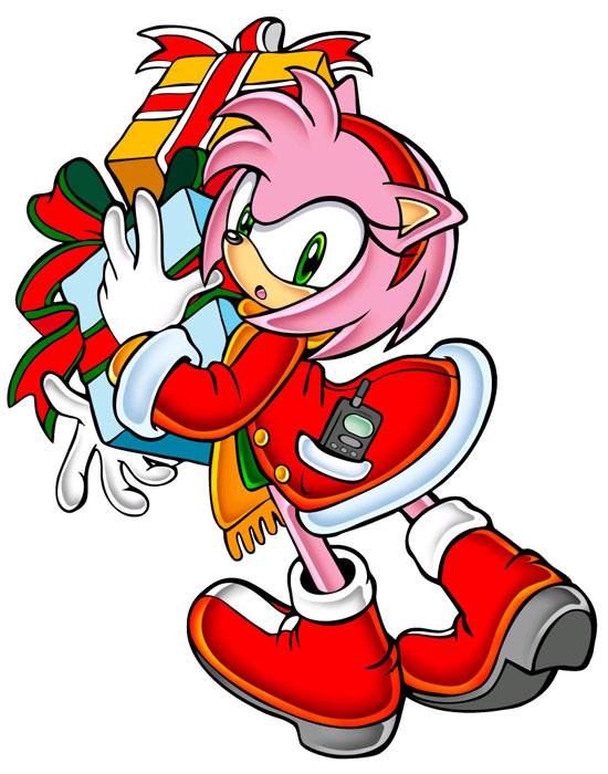Amy Rose & Christmas Gifts Art from Sonic Adventure