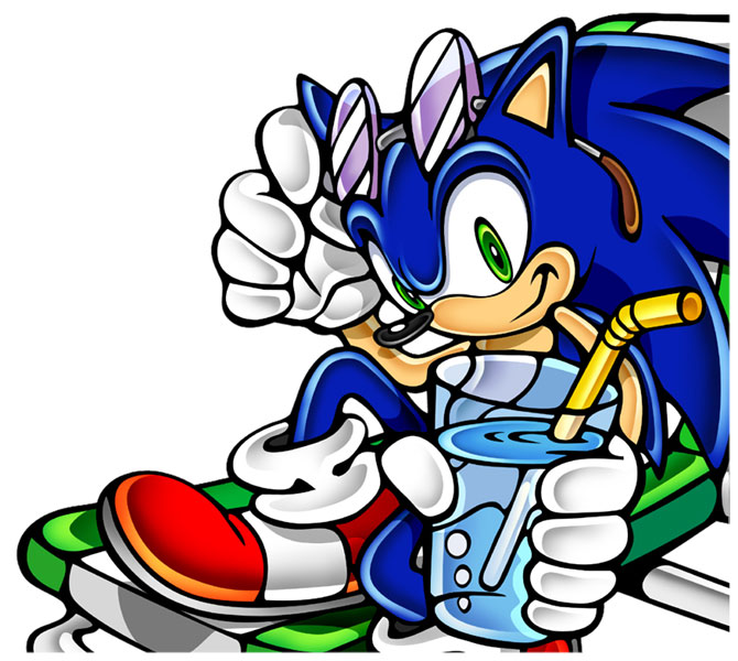 Sonic & Cool Drink Art from Sonic Adventure
