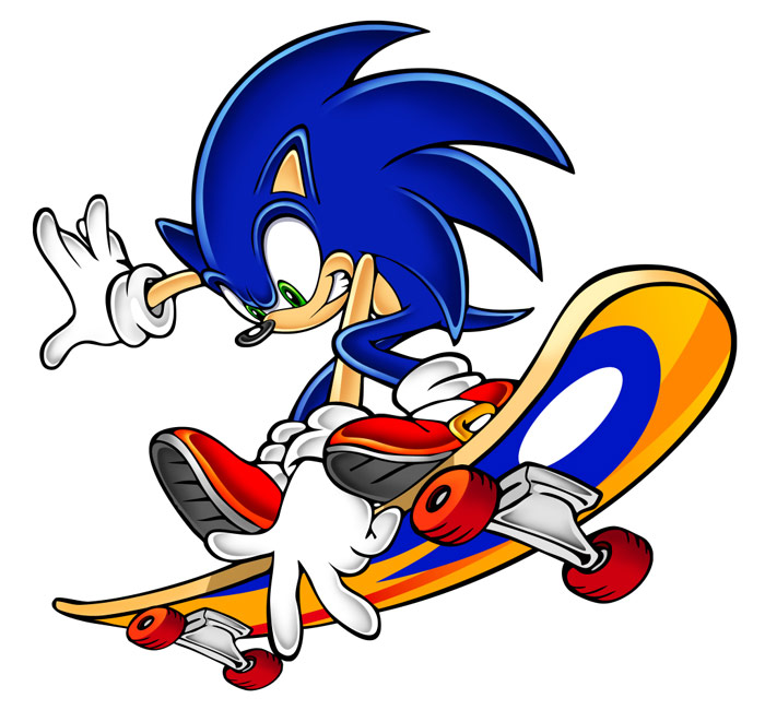 Sonic Skateboarding Art from Sonic Adventure